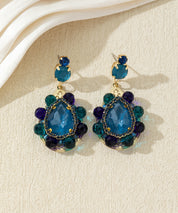 Boucles d’oreilles pendantes pierres en verre – 27AHBOL009