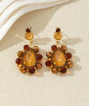 Boucles d’oreilles pendantes pierres en verre – 27AHBOL009