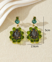 Boucles d’oreilles pendantes pierres en verre – 27AHBOL009
