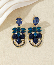 Boucles d’oreilles pendantes ornées de cristaux – 27AHBOL010
