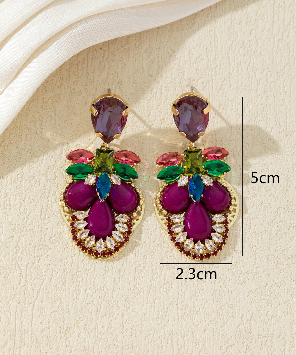Boucles d’oreilles pendantes ornées de cristaux – 27AHBOL010