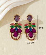 Boucles d’oreilles pendantes ornées de cristaux – 27AHBOL010