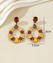 Boucles d’oreilles pendantes ornées de cristaux 27AHBOL012