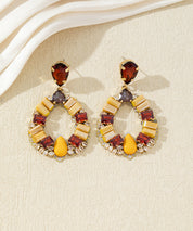 Boucles d’oreilles pendantes ornées de cristaux 27AHBOL012