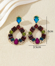Boucles d’oreilles pendantes ornées de cristaux 27AHBOL012