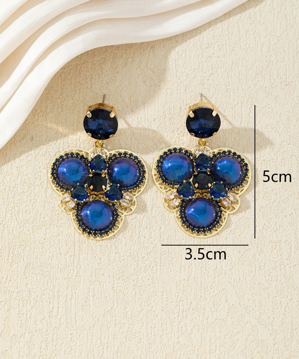 Boucles d’oreilles pendantes ornées de cristaux – 27AHBOL013