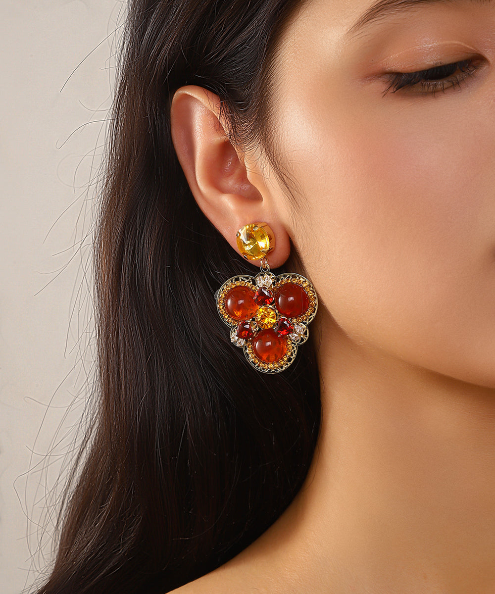 Boucles d’oreilles pendantes ornées de cristaux – 27AHBOL013