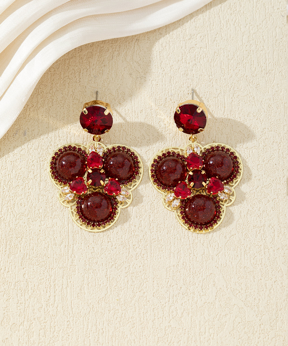 Boucles d’oreilles pendantes ornées de cristaux – 27AHBOL013