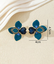 Boucles d’oreilles fleuries ornées de cristaux – 27AHBOL014