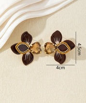 Boucles d’oreilles fleuries ornées de cristaux – 27AHBOL014