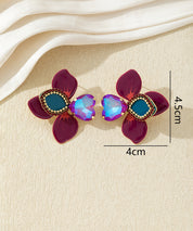 Boucles d’oreilles fleuries ornées de cristaux – 27AHBOL014