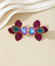 Boucles d’oreilles fleuries ornées de cristaux – 27AHBOL014