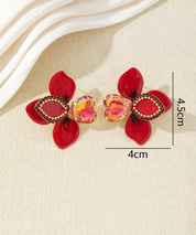 Boucles d’oreilles fleuries ornées de cristaux – 27AHBOL014