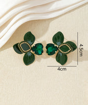 Boucles d’oreilles fleuries ornées de cristaux – 27AHBOL014