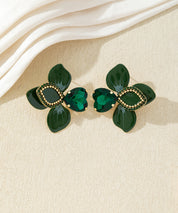 Boucles d’oreilles fleuries ornées de cristaux – 27AHBOL014