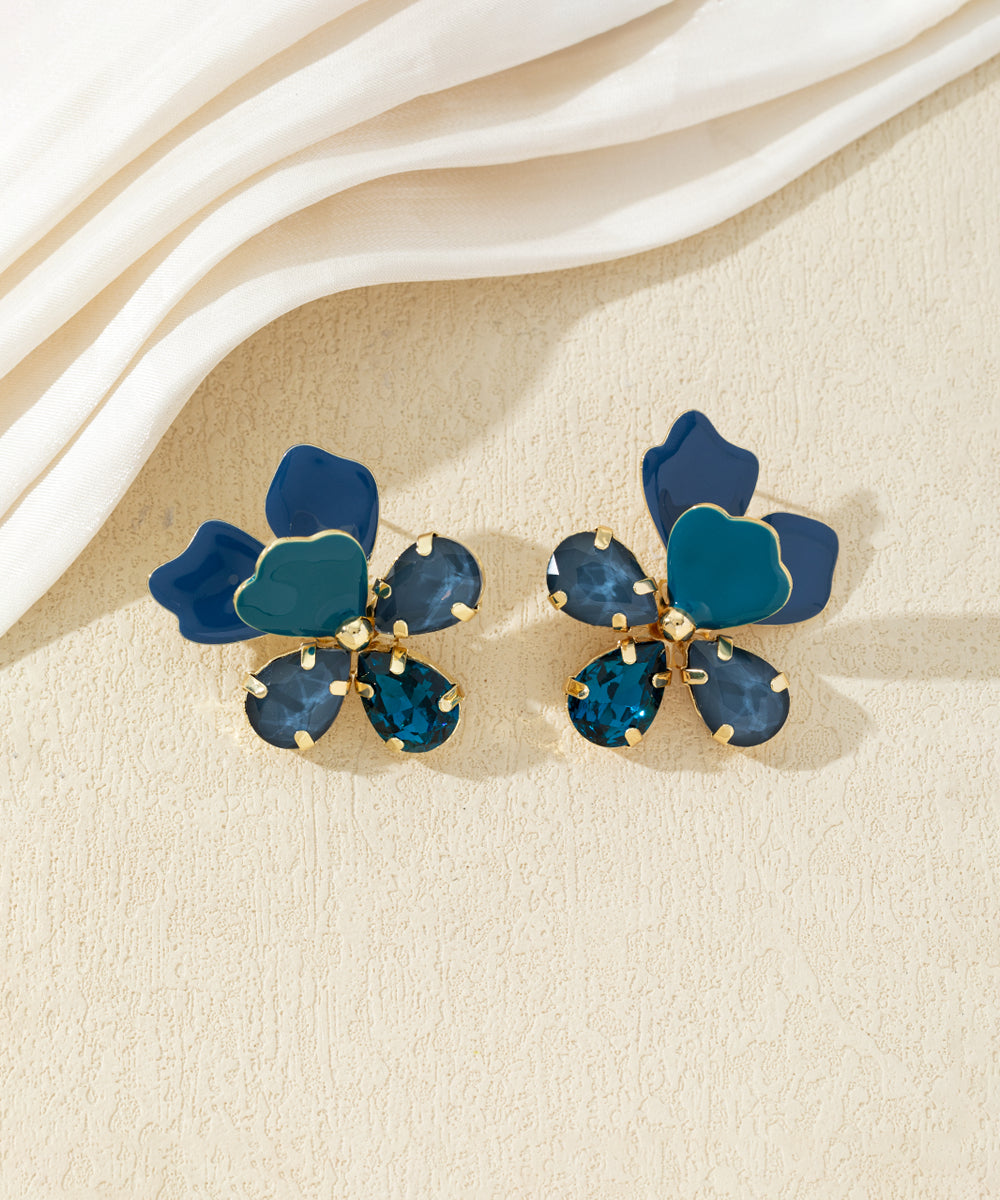 Boucles d’oreilles fleurs multicolores – 27AHBOL015