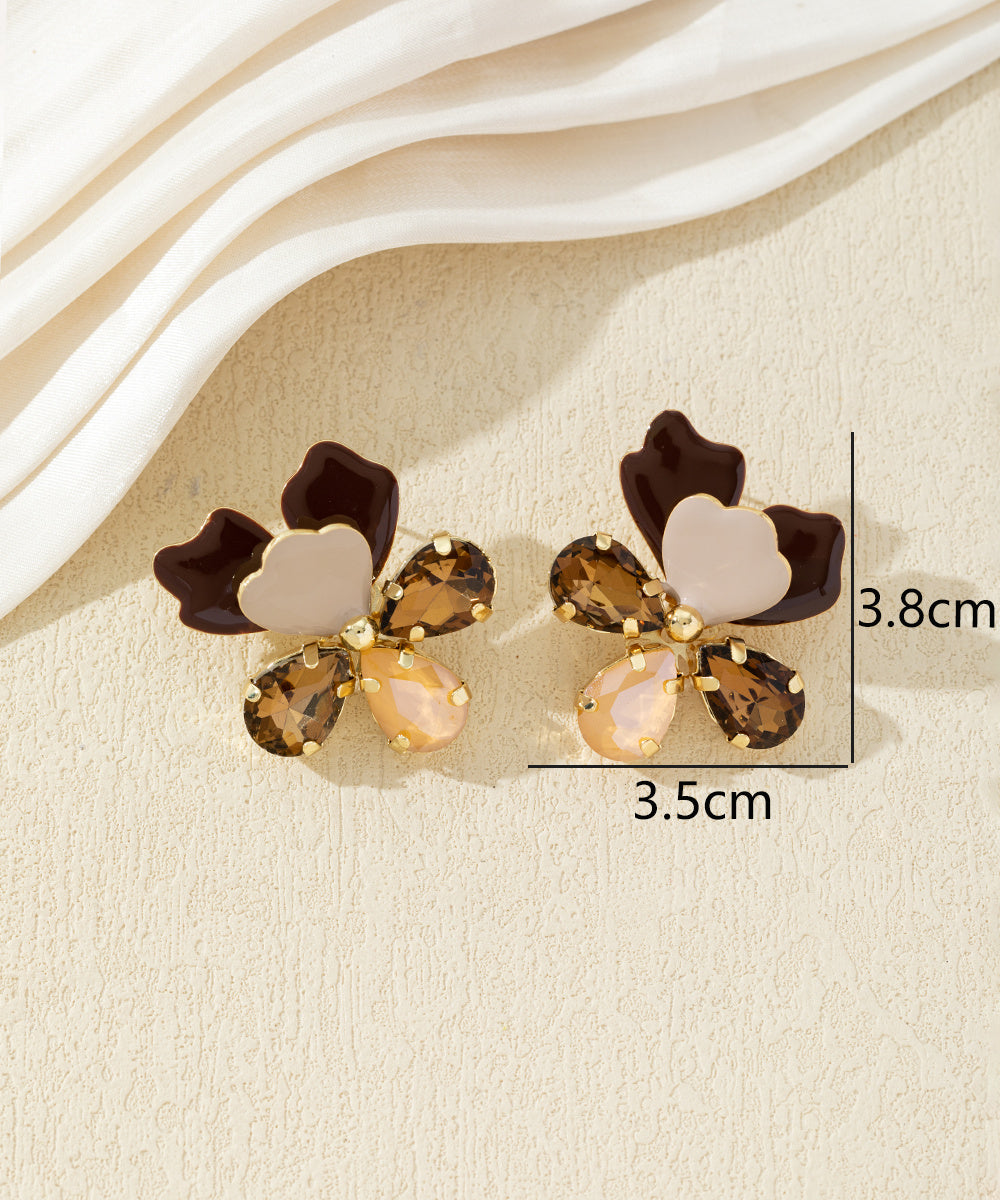 Boucles d’oreilles fleurs multicolores – 27AHBOL015