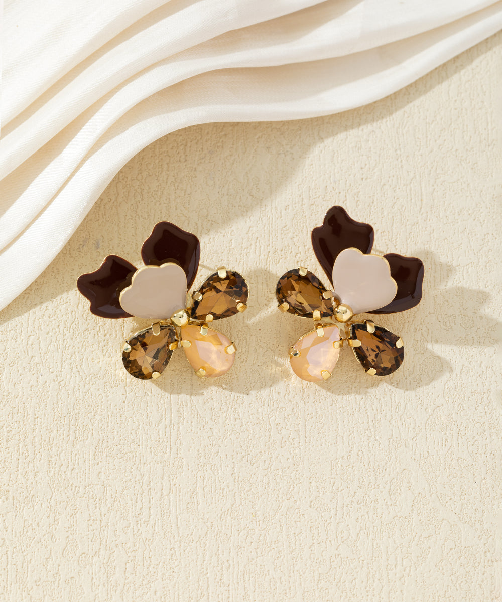 Boucles d’oreilles fleurs multicolores – 27AHBOL015