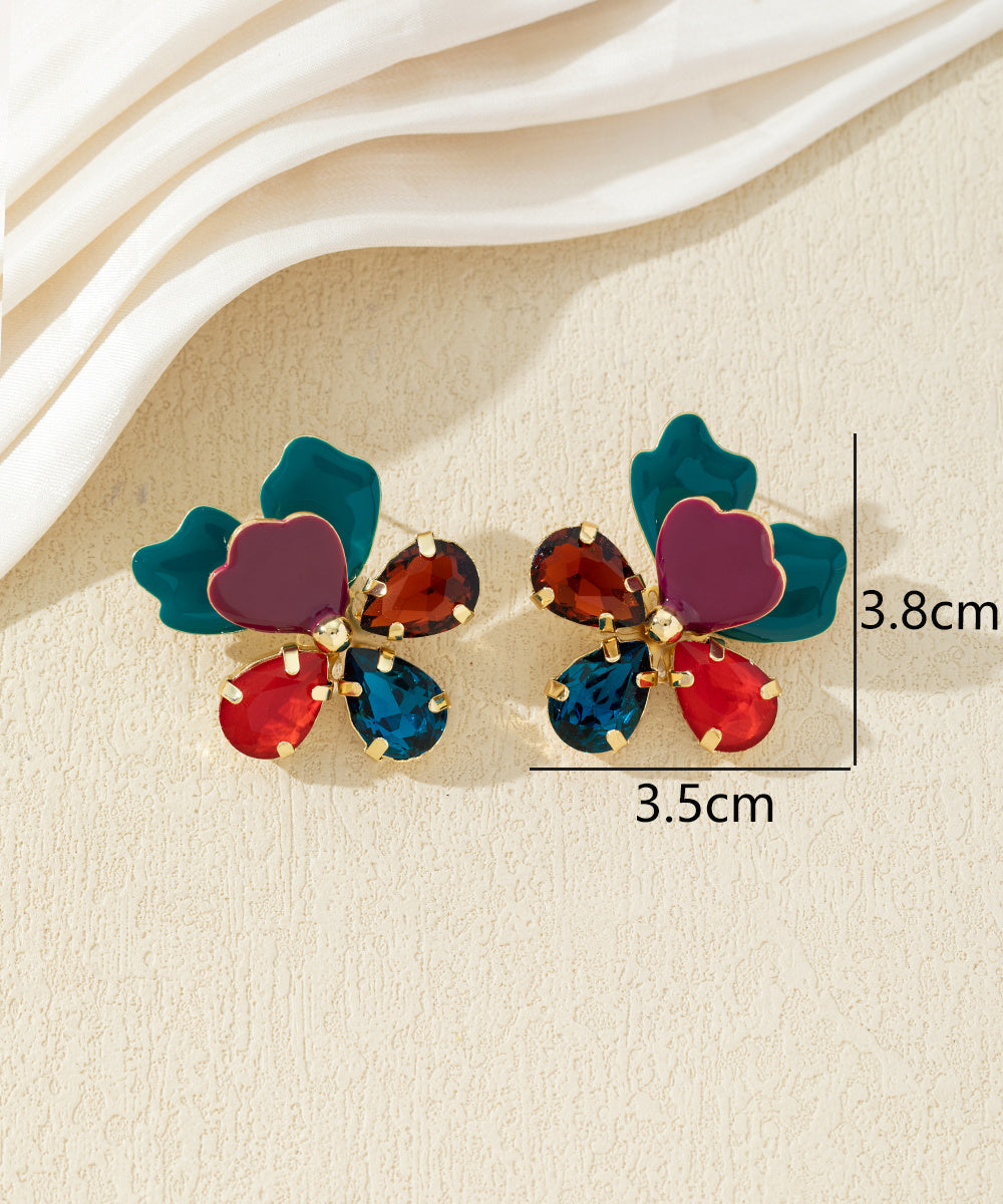 Boucles d’oreilles fleurs multicolores – 27AHBOL015