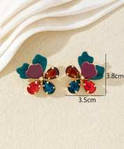 Boucles d’oreilles fleurs multicolores – 27AHBOL015