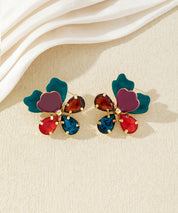 Boucles d’oreilles fleurs multicolores – 27AHBOL015