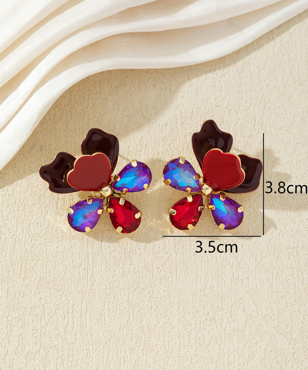Boucles d’oreilles fleurs multicolores – 27AHBOL015
