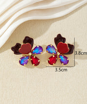 Boucles d’oreilles fleurs multicolores – 27AHBOL015