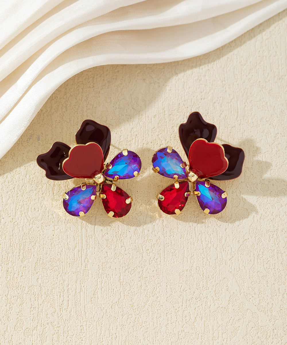 Boucles d’oreilles fleurs multicolores – 27AHBOL015
