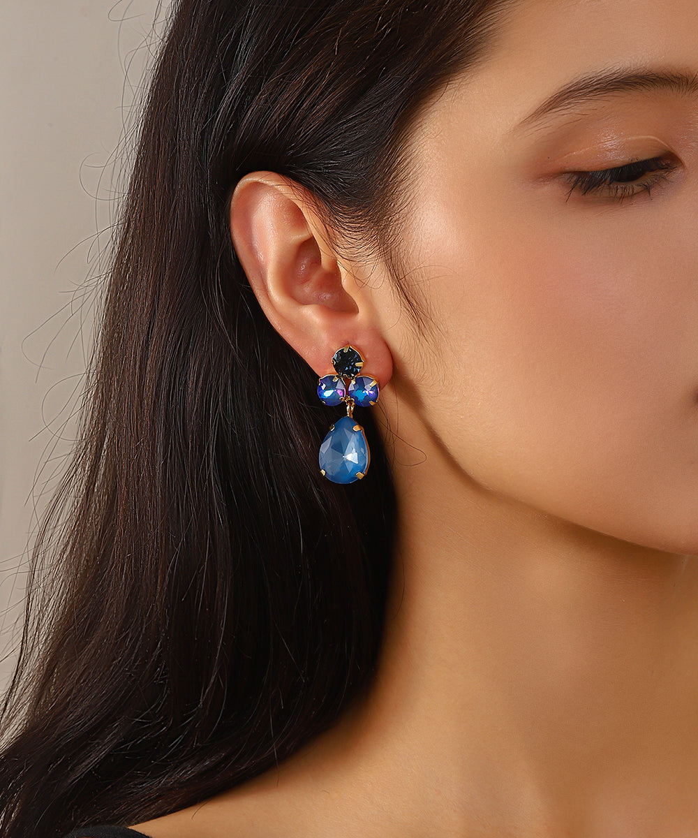 Boucles d’oreilles ornées de cristaux en verre – 27AHBOL016