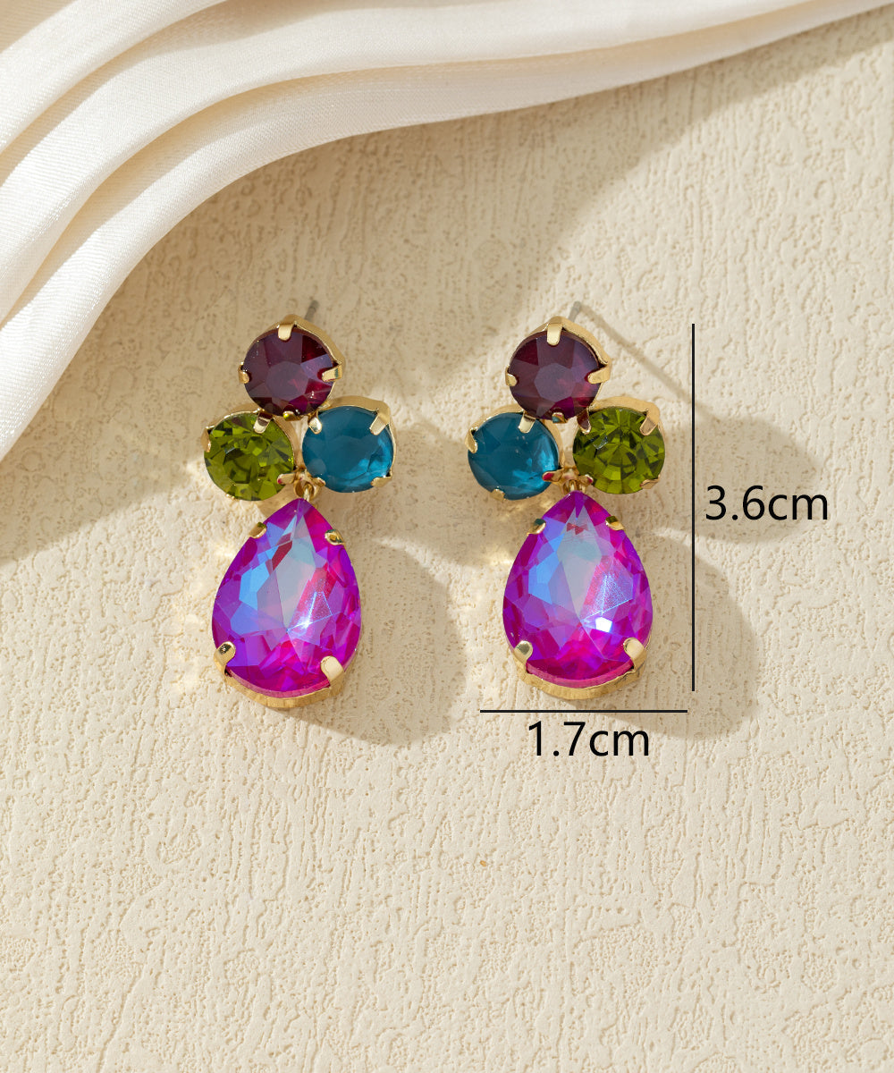 Boucles d’oreilles ornées de cristaux en verre – 27AHBOL016