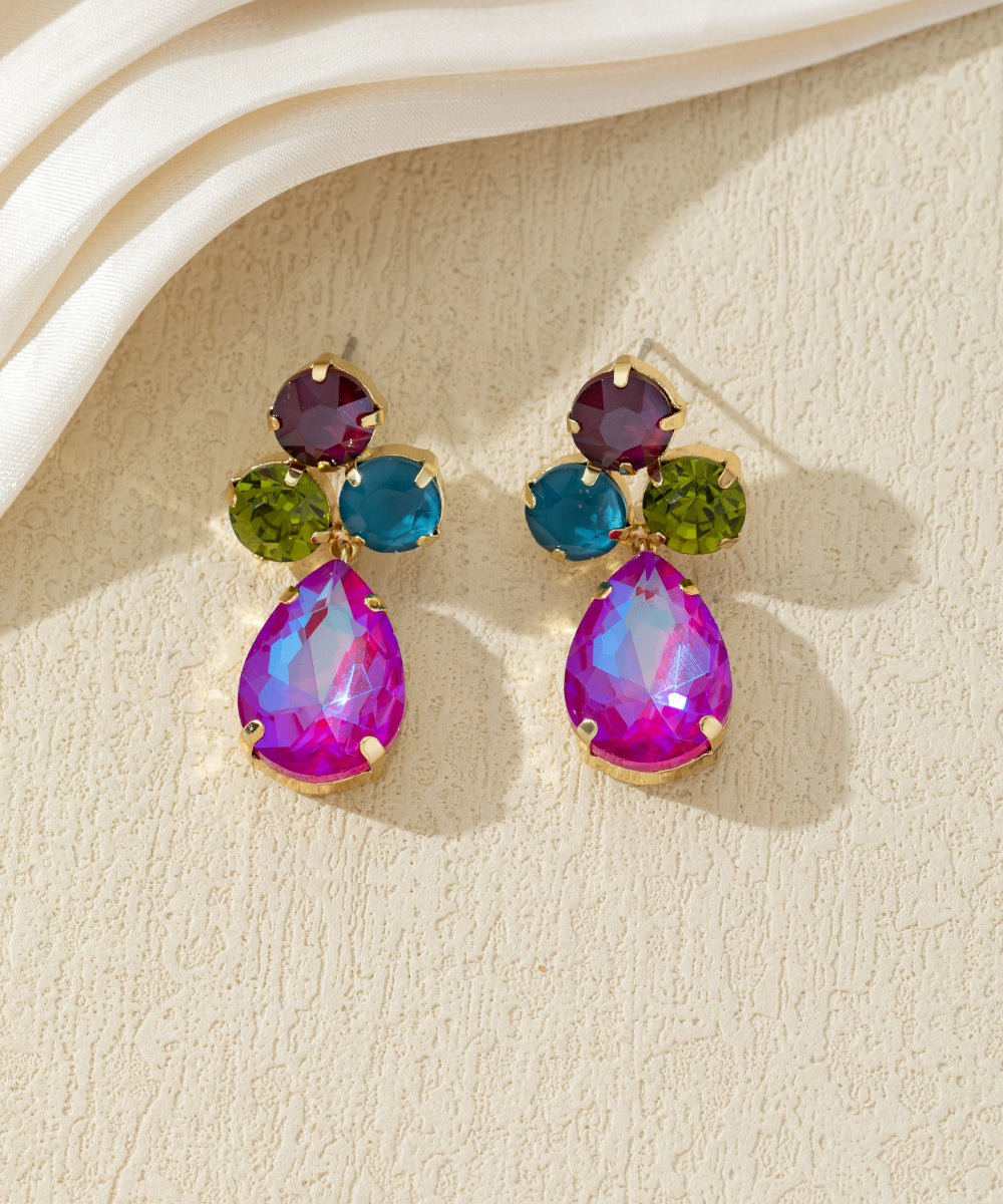 Boucles d’oreilles ornées de cristaux en verre – 27AHBOL016