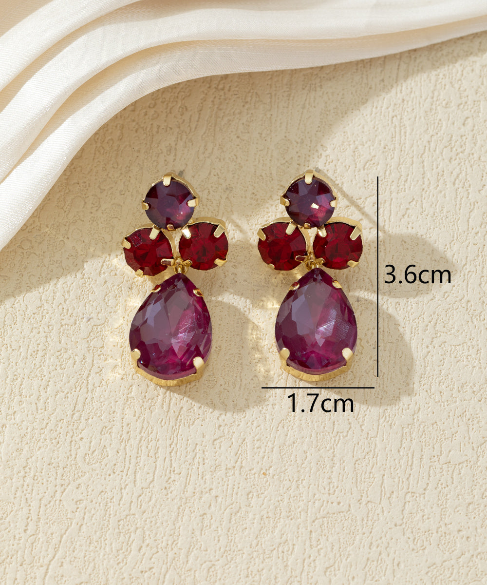 Boucles d’oreilles ornées de cristaux en verre – 27AHBOL016