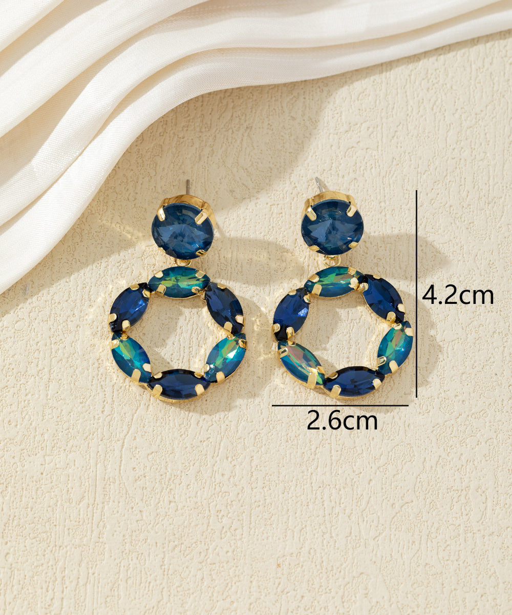 Boucles d’oreilles pendantes ornées de cristaux – 27AHBOL017