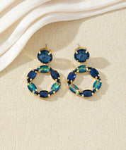 Boucles d’oreilles pendantes ornées de cristaux – 27AHBOL017