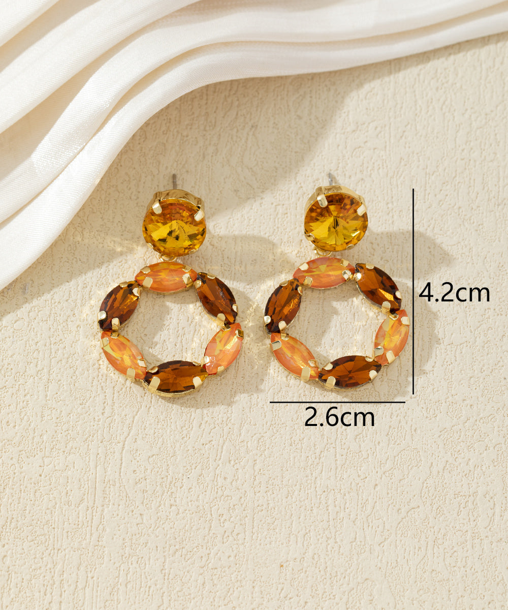 Boucles d’oreilles pendantes ornées de cristaux – 27AHBOL017