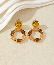 Boucles d’oreilles pendantes ornées de cristaux – 27AHBOL017