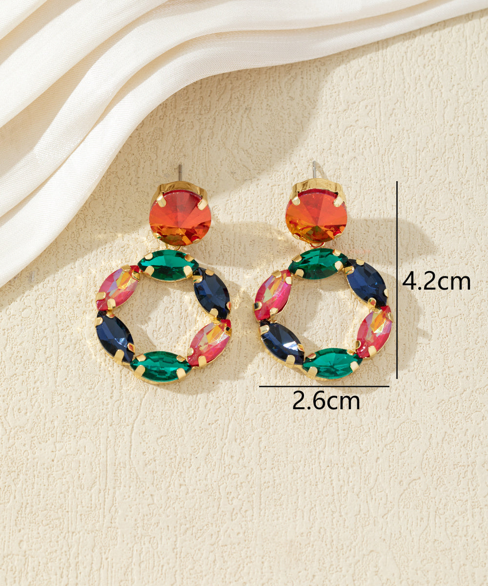 Boucles d’oreilles pendantes ornées de cristaux – 27AHBOL017