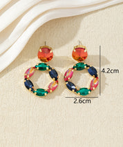 Boucles d’oreilles pendantes ornées de cristaux – 27AHBOL017