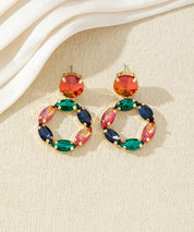 Boucles d’oreilles pendantes ornées de cristaux – 27AHBOL017