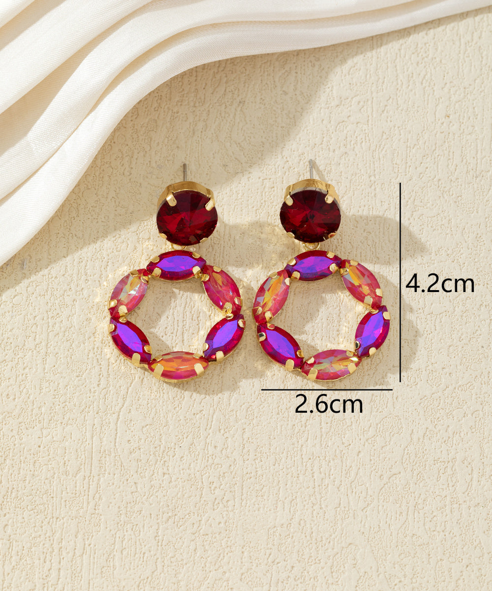 Boucles d’oreilles pendantes ornées de cristaux – 27AHBOL017