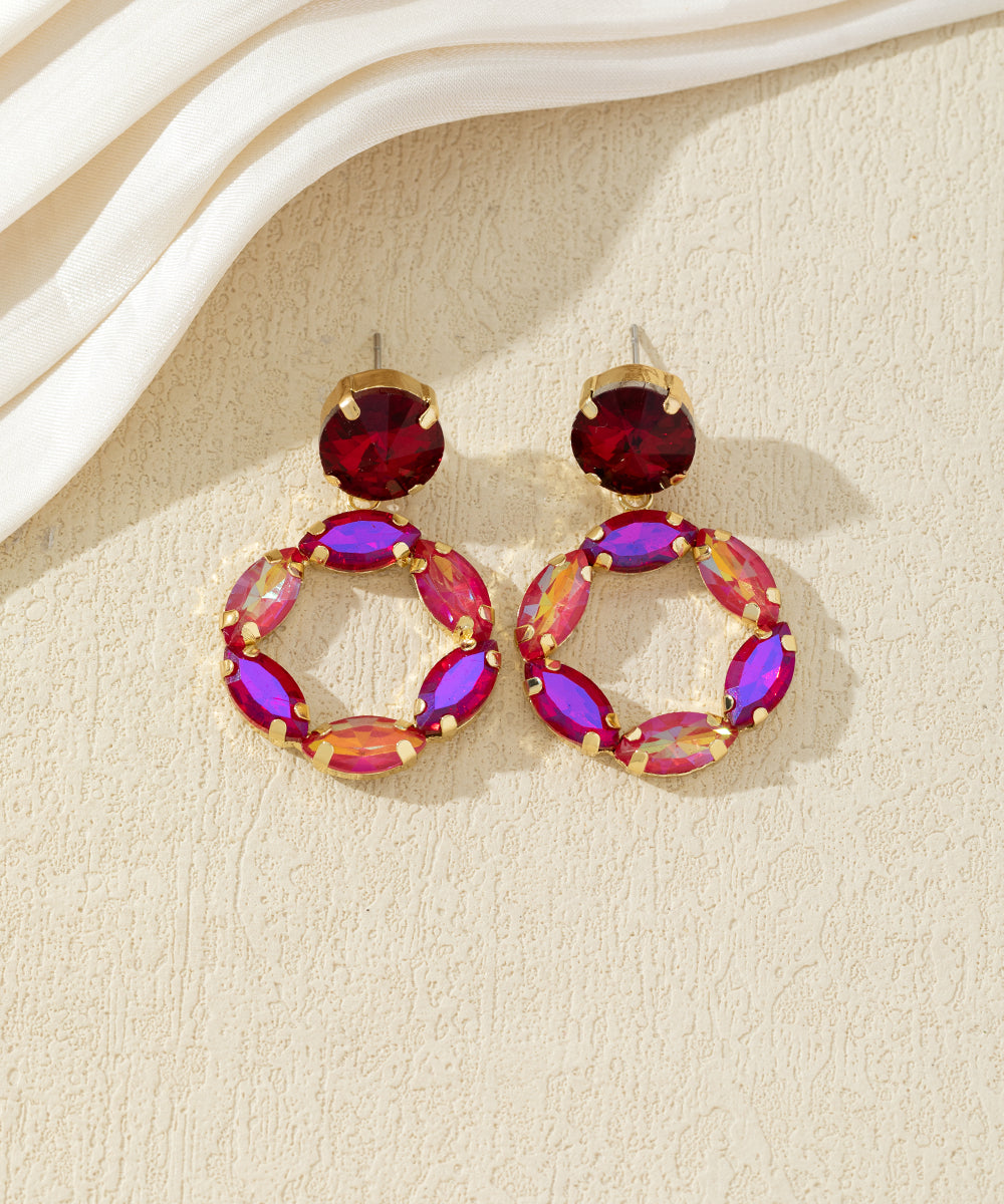 Boucles d’oreilles pendantes ornées de cristaux – 27AHBOL017