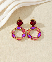 Boucles d’oreilles pendantes ornées de cristaux – 27AHBOL017
