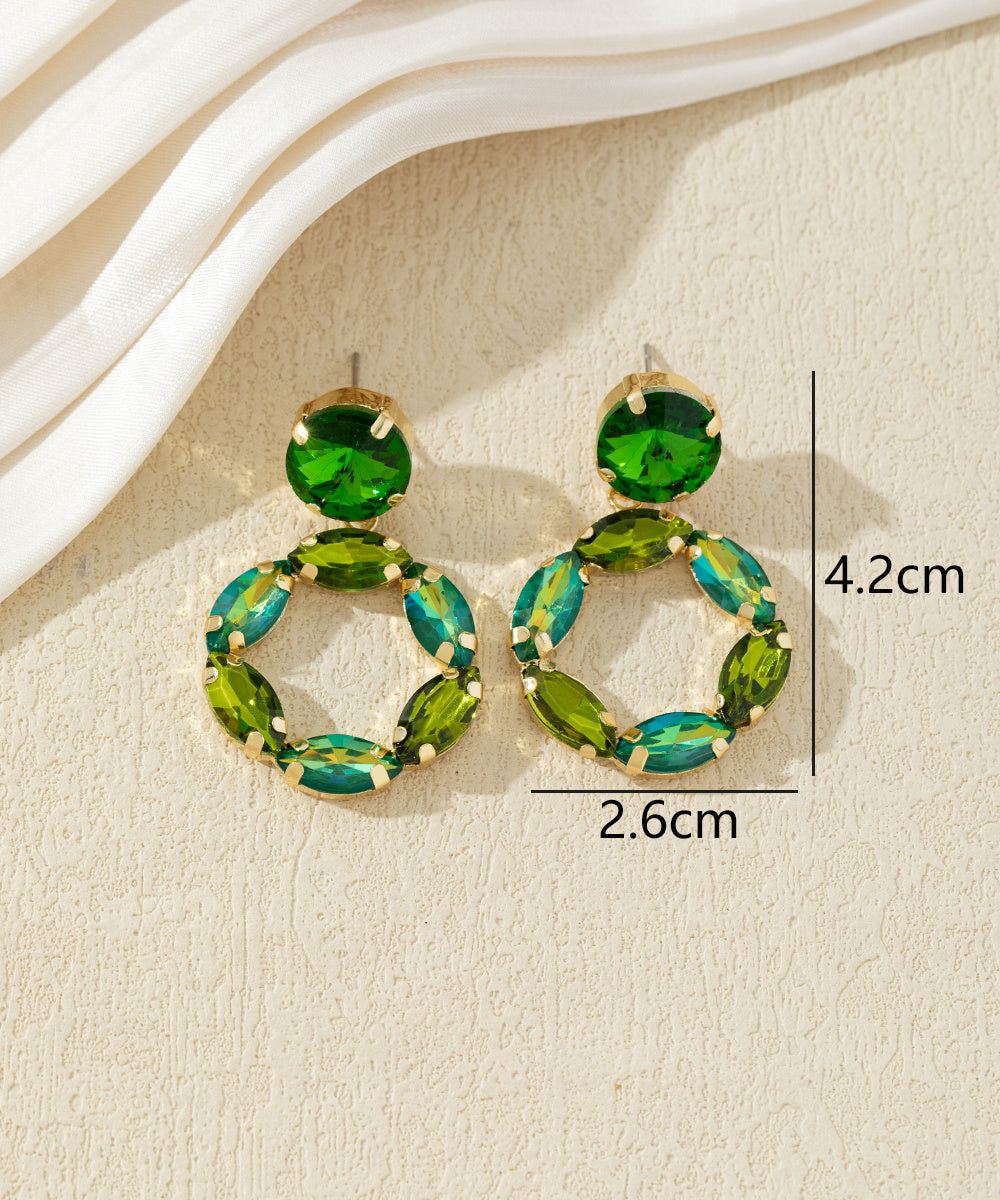Boucles d’oreilles pendantes ornées de cristaux – 27AHBOL017