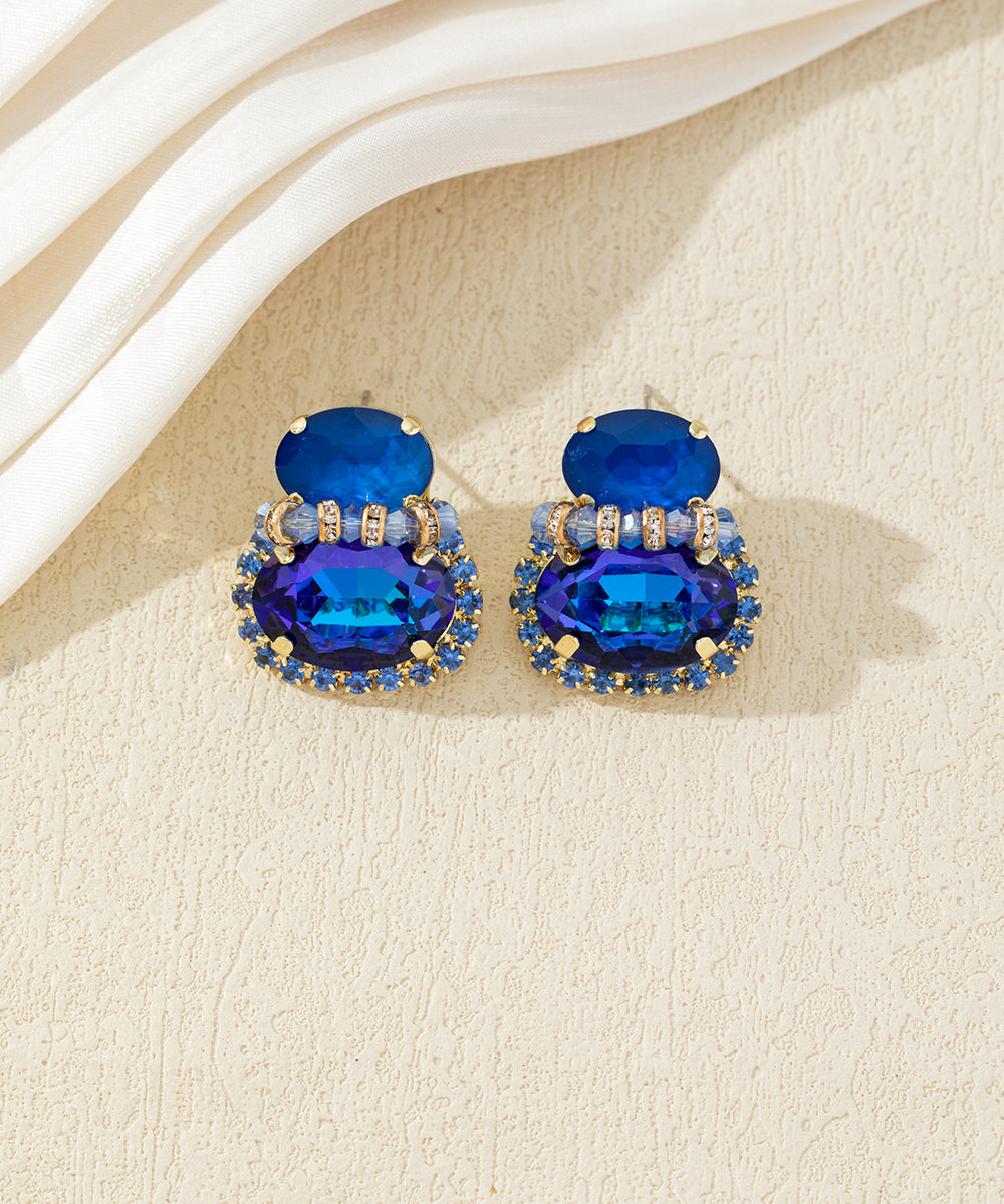 Boucles d’oreilles pendantes à cristaux colorés – 27AHBOL018
