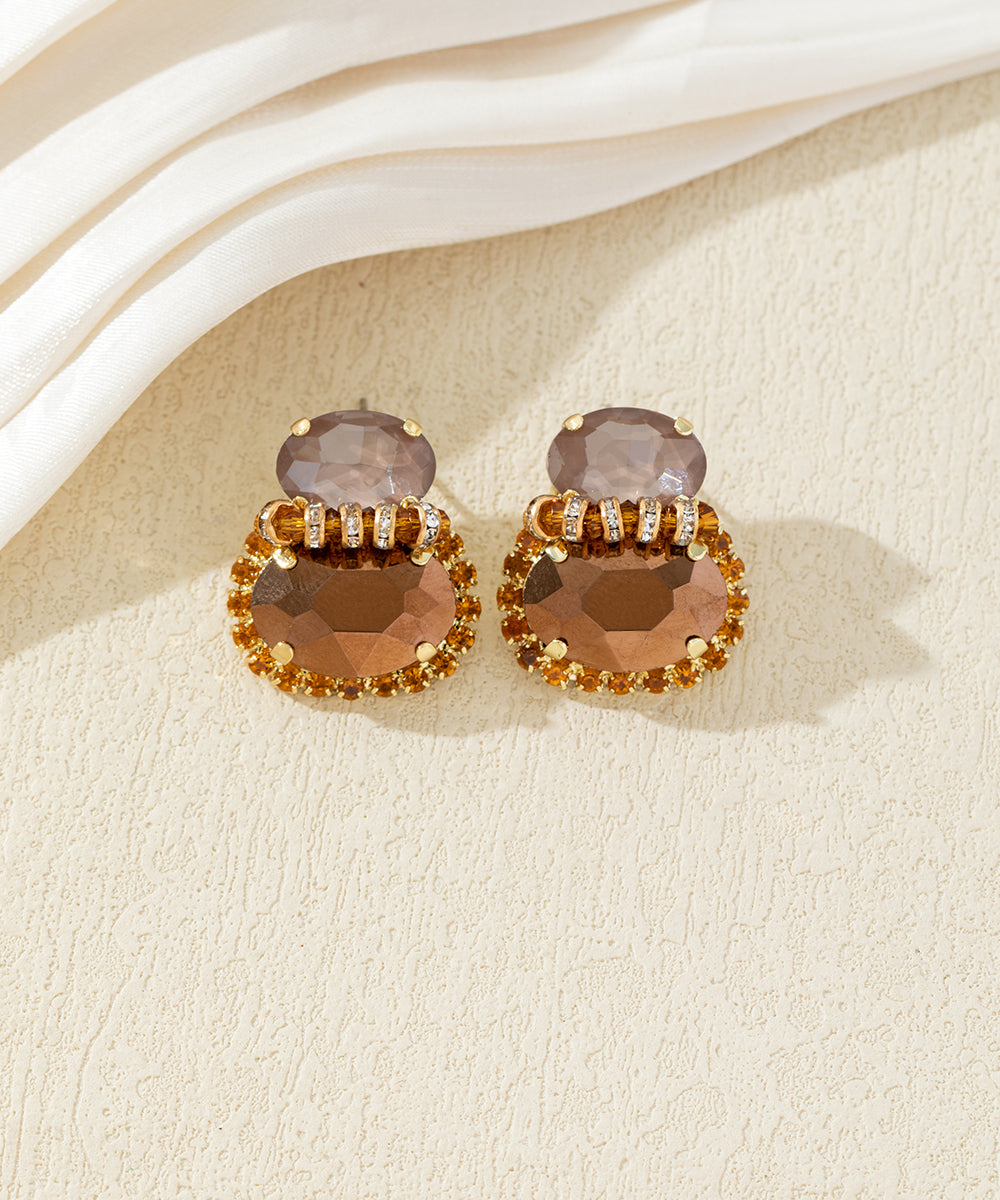 Boucles d’oreilles pendantes à cristaux colorés – 27AHBOL018