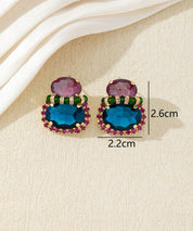 Boucles d’oreilles pendantes à cristaux colorés – 27AHBOL018