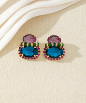 Boucles d’oreilles pendantes à cristaux colorés – 27AHBOL018