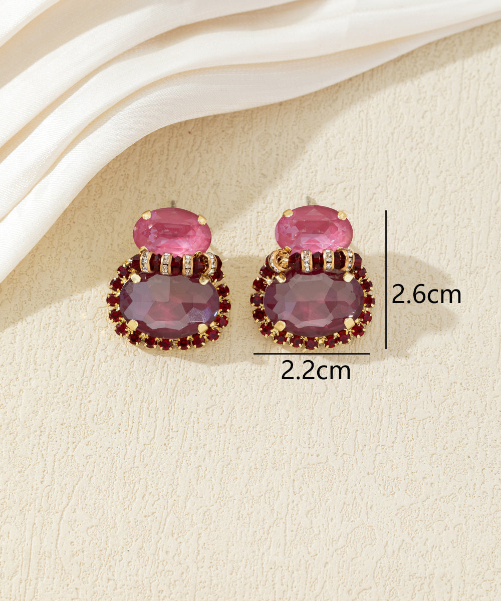 Boucles d’oreilles pendantes à cristaux colorés – 27AHBOL018
