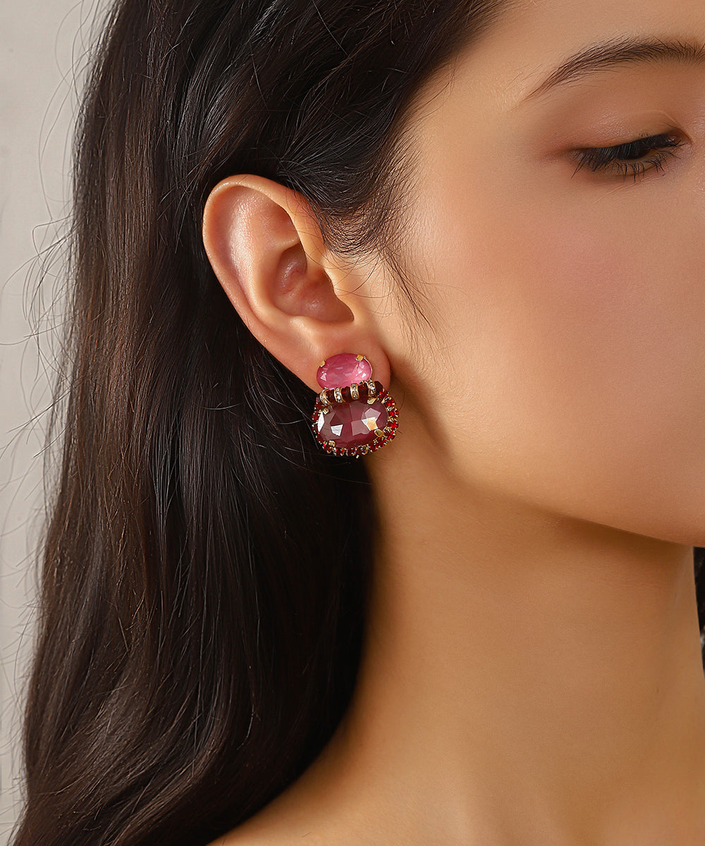 Boucles d’oreilles pendantes à cristaux colorés – 27AHBOL018