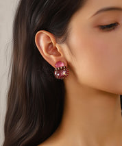 Boucles d’oreilles pendantes à cristaux colorés – 27AHBOL018